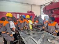 Welders Ghana team group picture at the workshop in Accra Ghana