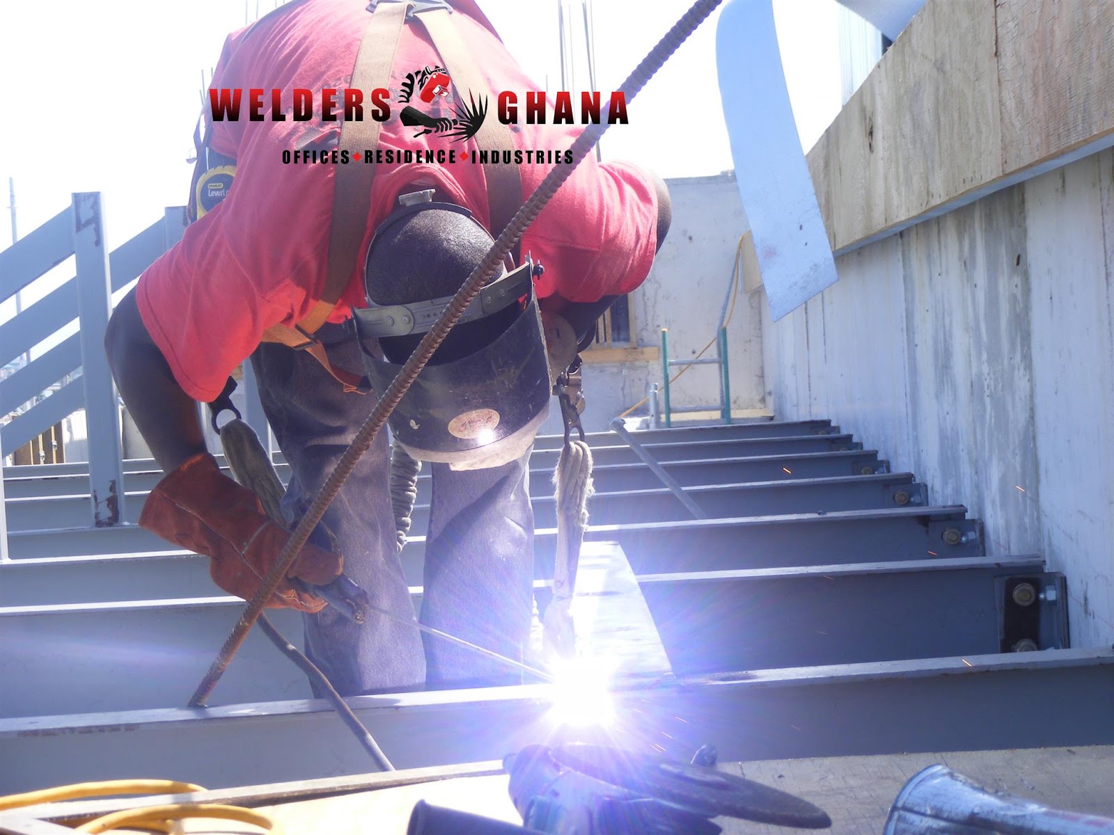 Welders Ghana professional team working on a welding project site in Accra Ghana